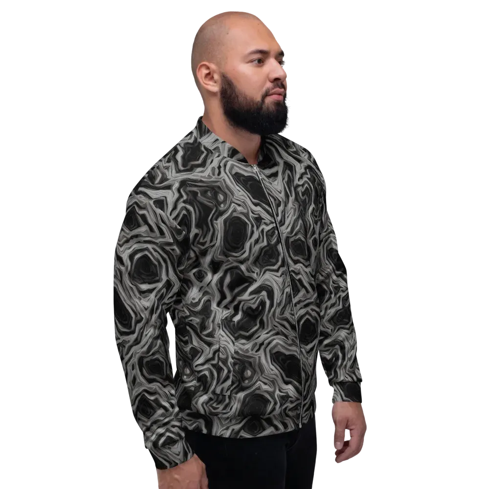 Black Marble Riot on Bomber Jacket — Right