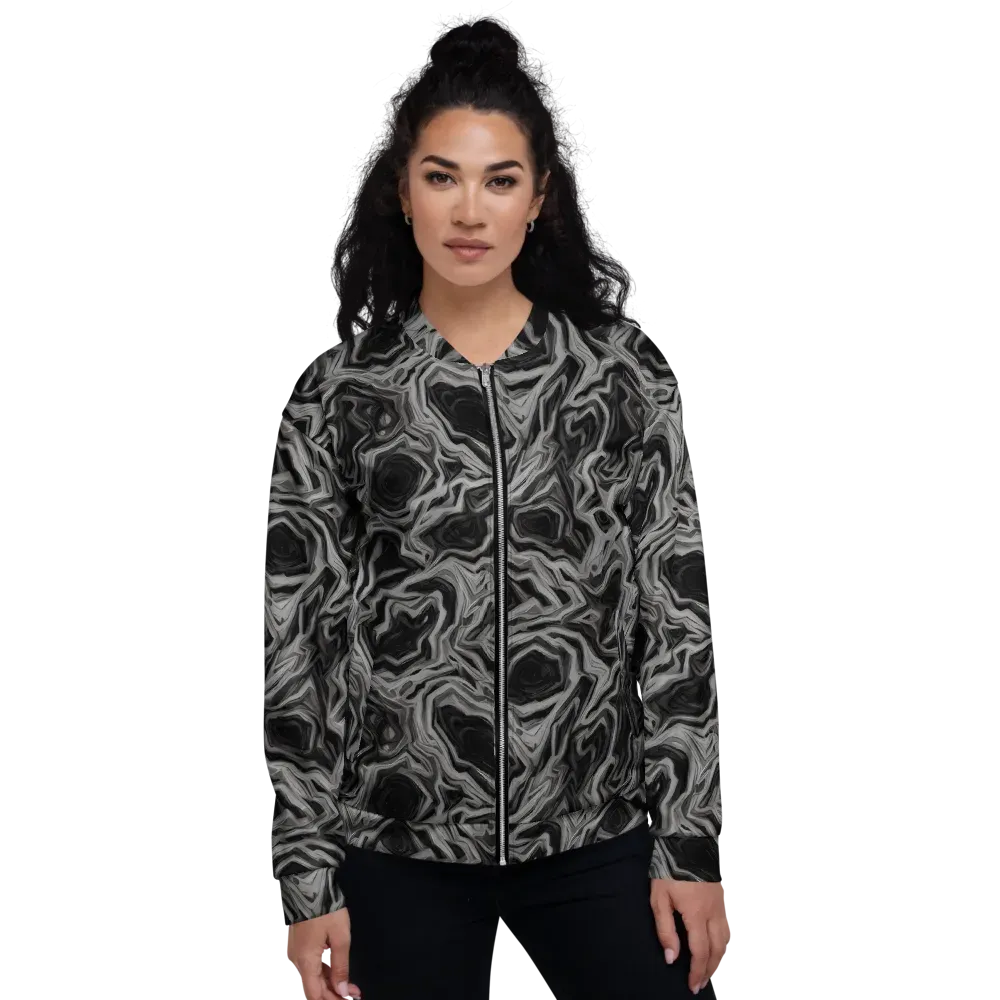 Black Marble Riot on Bomber Jacket — Front