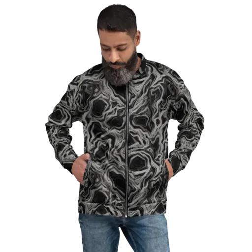 Black Marble Riot on a Bomber Jacket