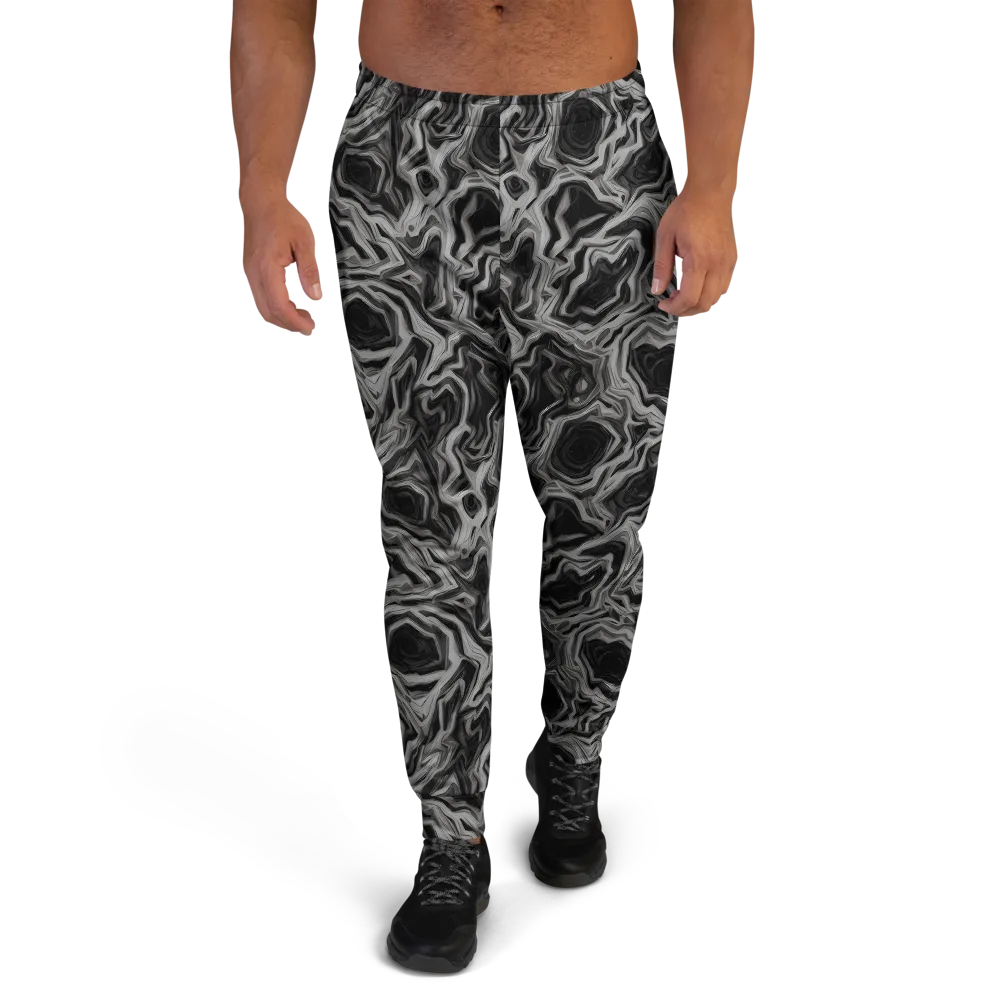 Black Marble Riot on Men's Joggers — Front