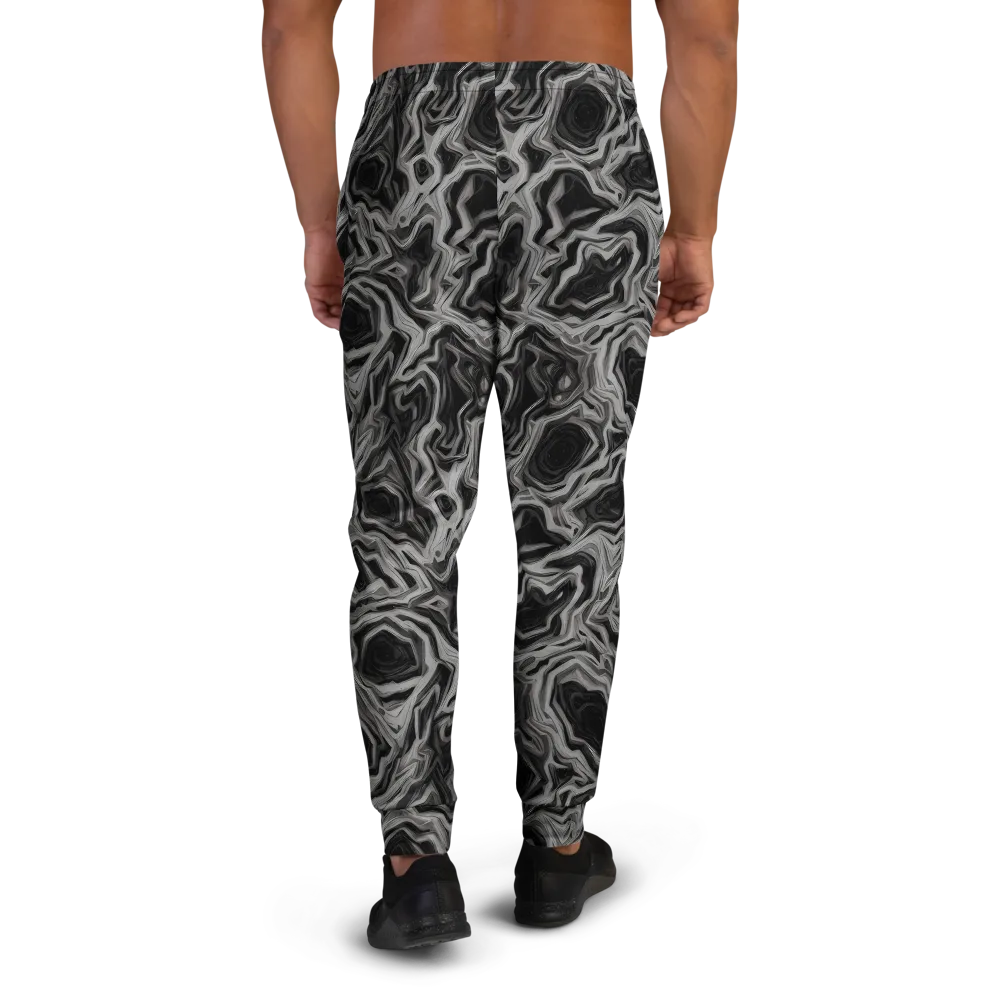 Black Marble Riot on Men's Joggers — Back