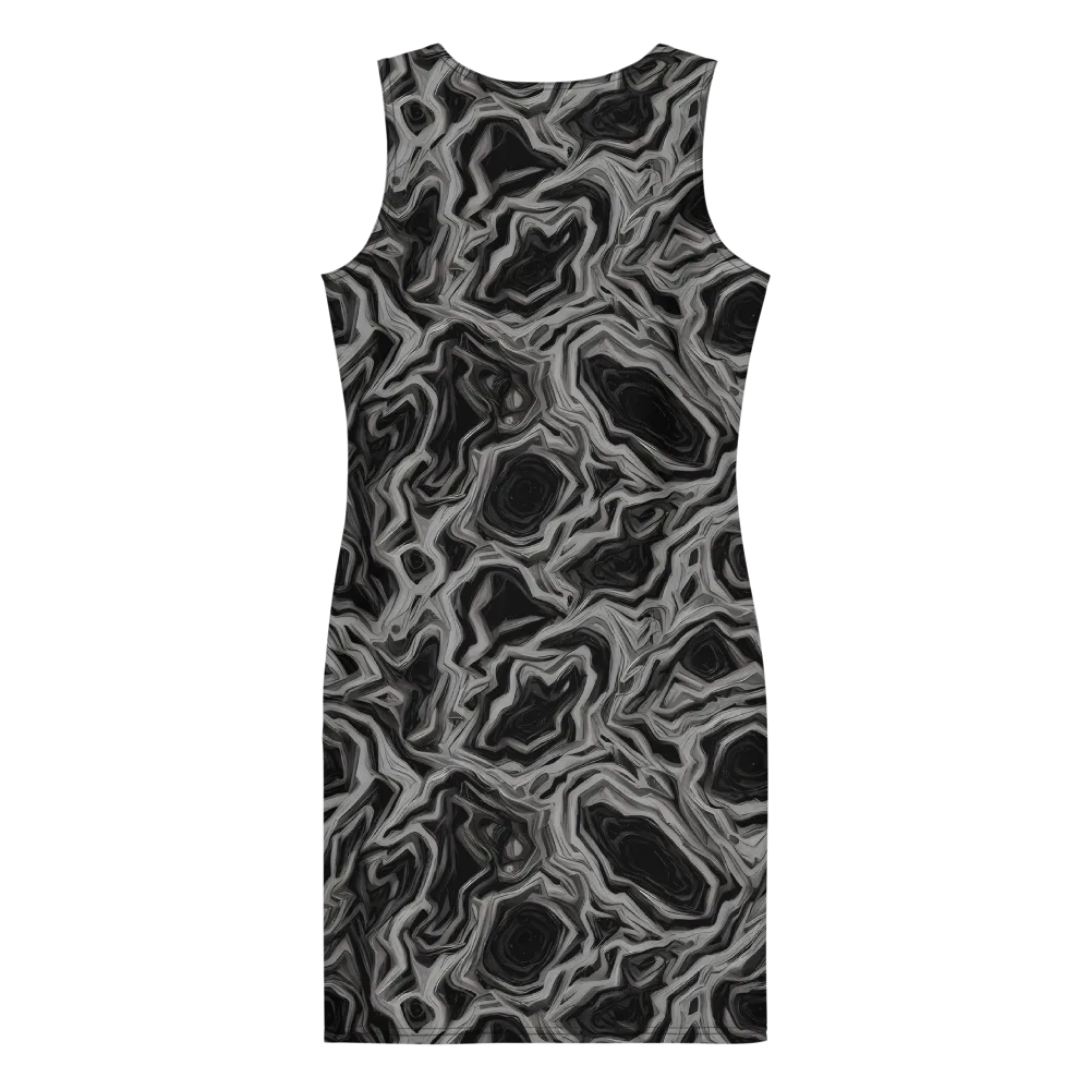 Black Marble Riot on Bodycon Dress — Back