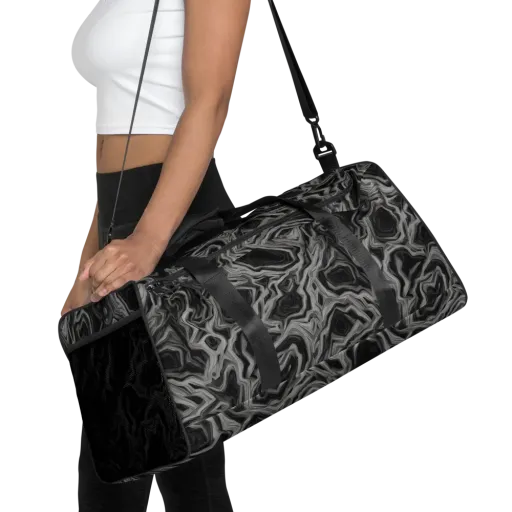 Black Marble Riot on a Duffle Bag