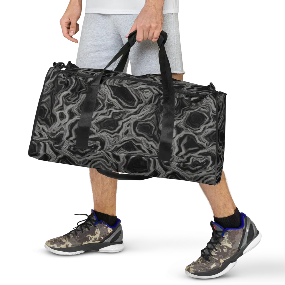 Black Marble Riot on Duffle Bag — Front