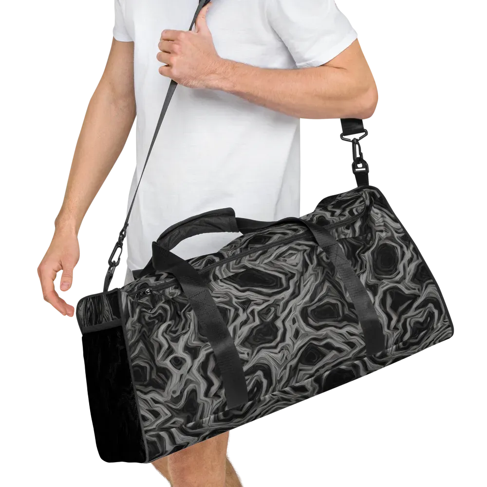 Black Marble Riot on Duffle Bag — Right Front