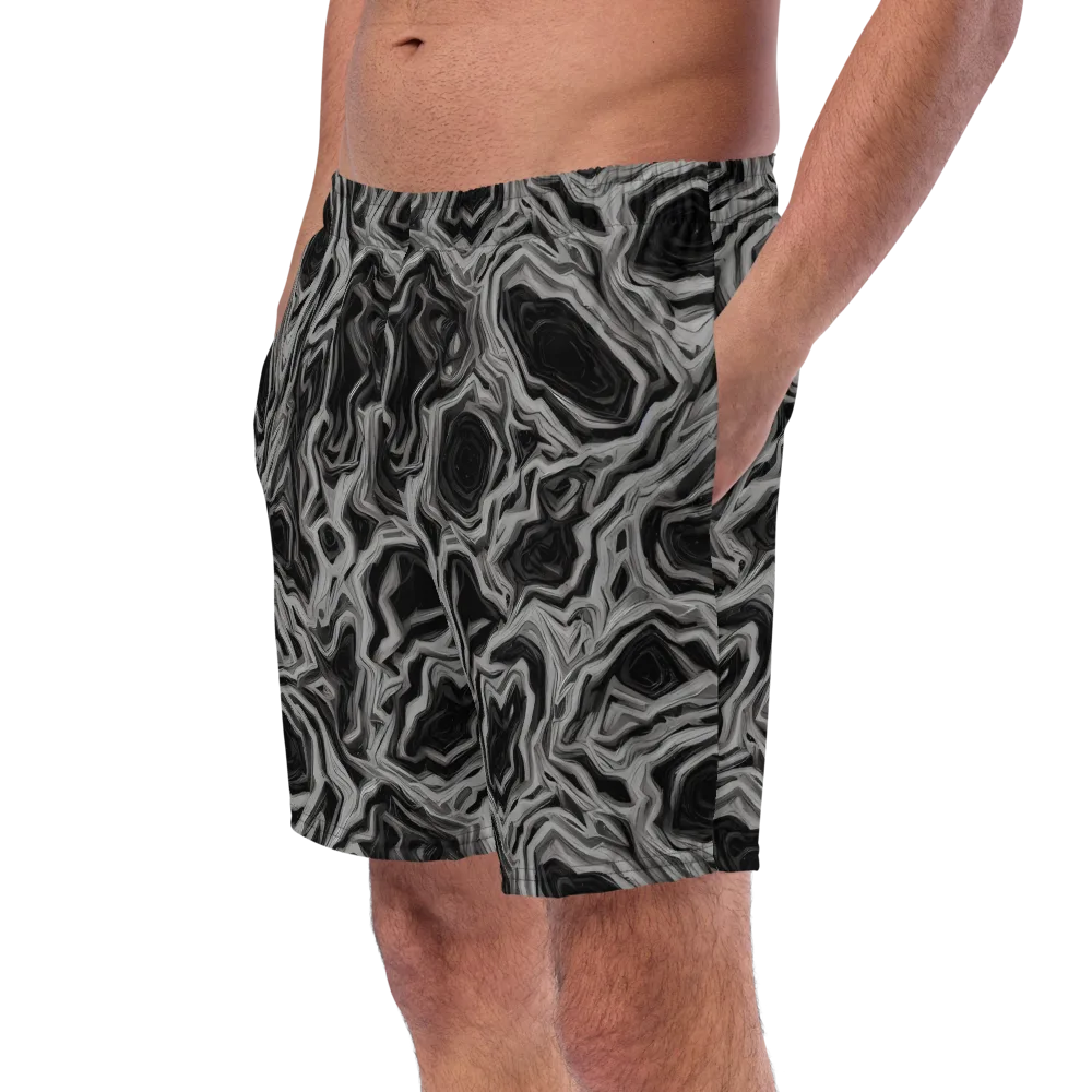 Black Marble Riot on Swim Trunks — Left Front