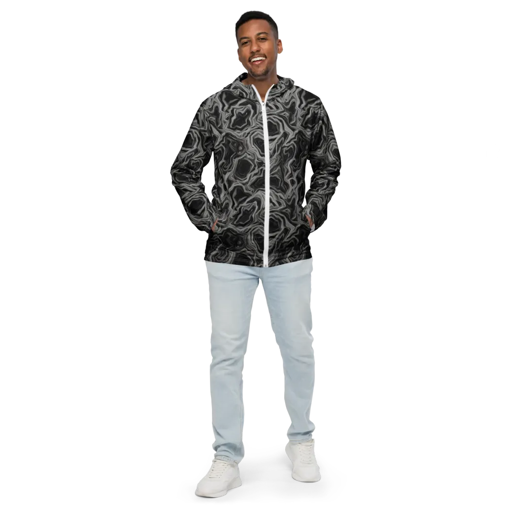 Black Marble Riot on Men's Windbreaker — Front