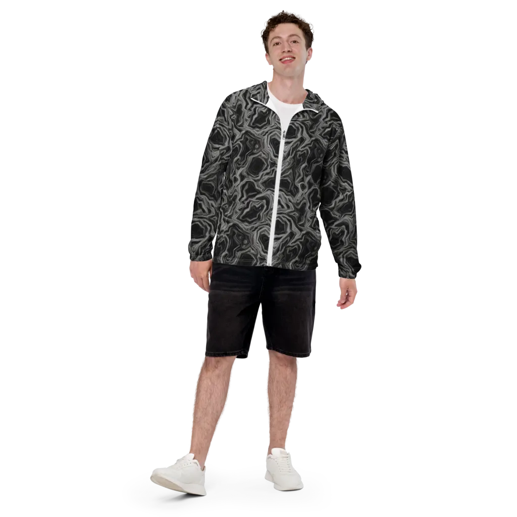 Black Marble Riot on Men's Windbreaker — Front