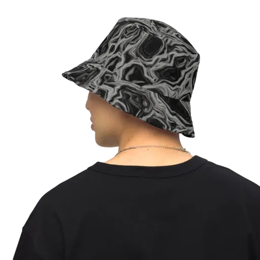 Black Marble Riot on a Reversible Bucket Hat