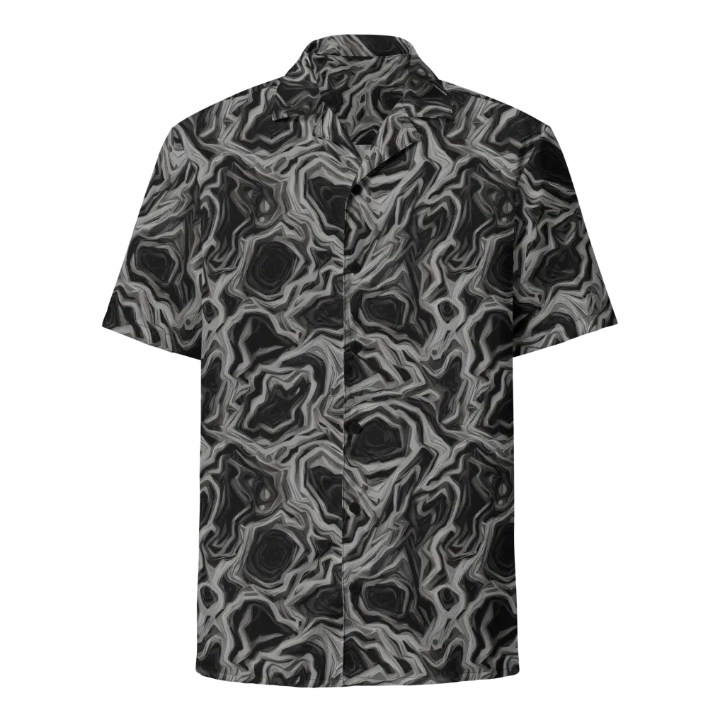 Black Marble Riot on Button Shirt — Front