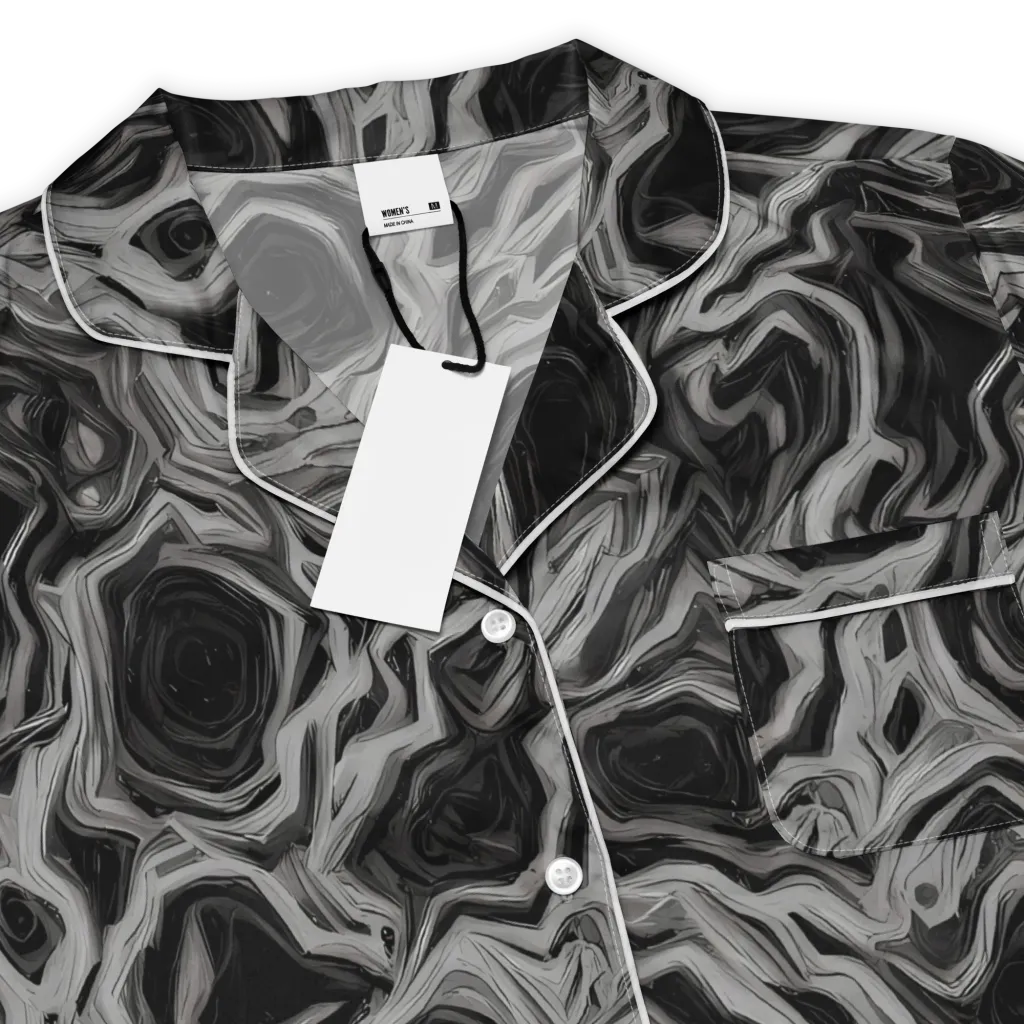 Black Marble Riot on Women's Short Sleeve Pajama Top — Product details