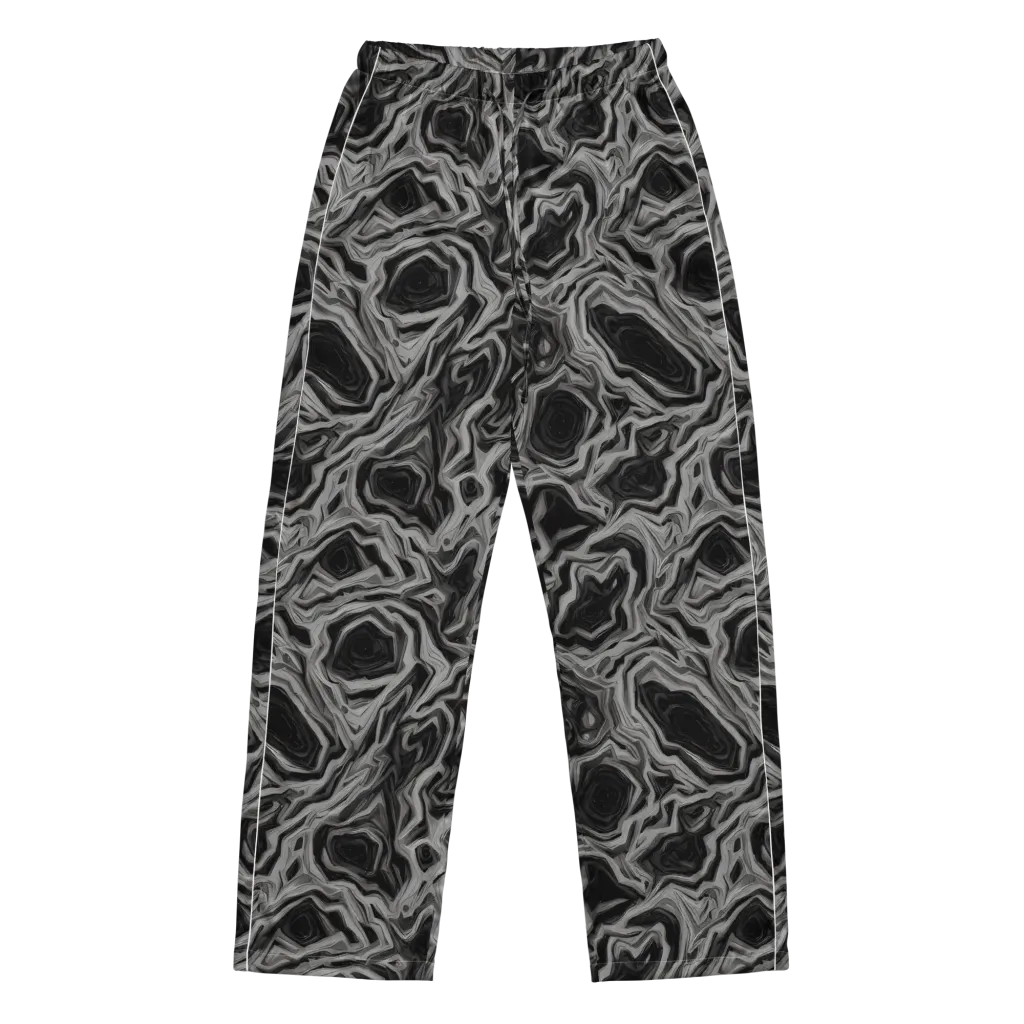 Black Marble Riot on Women's Pajama Pants — Front