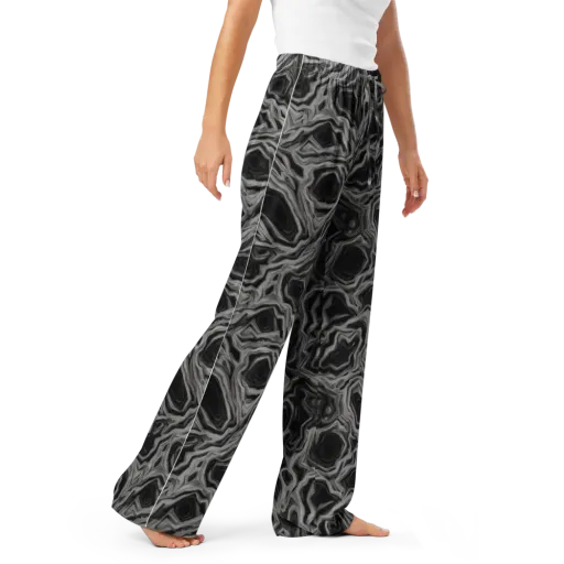 Black Marble Riot on a Women's Pajama Pants