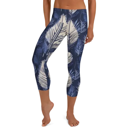 Moonlit Leaves on a Capri Leggings