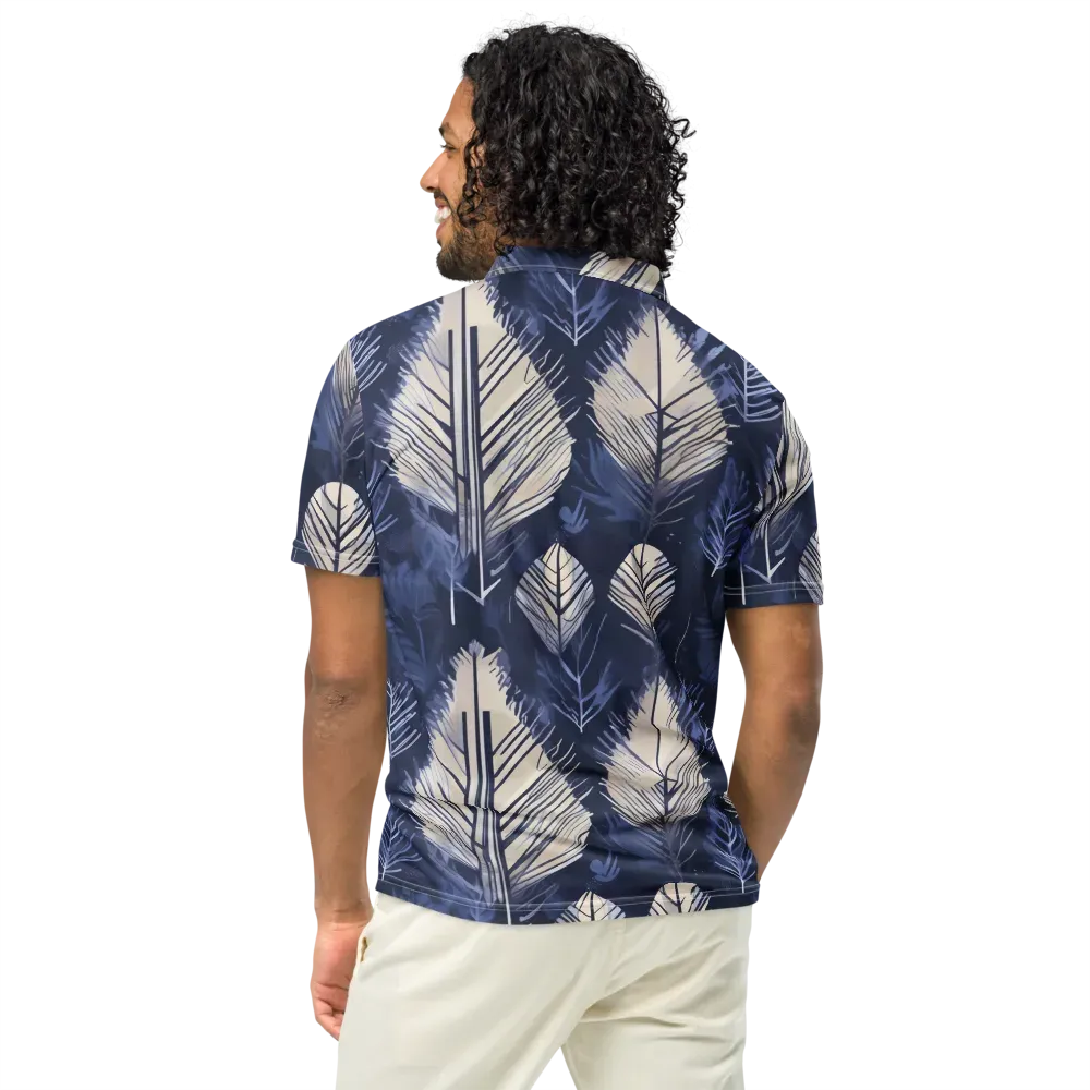Moonlit Leaves on Men's Slim Fit Polo Shirt — Back