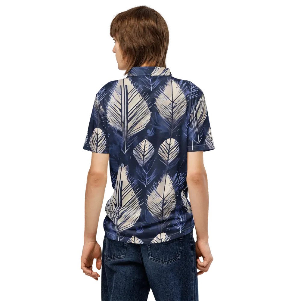 Moonlit Leaves on Men's Slim Fit Polo Shirt — Back