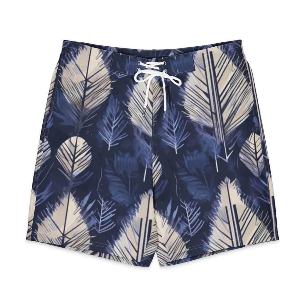 Moonlit Leaves on Men's Board Shorts — Front