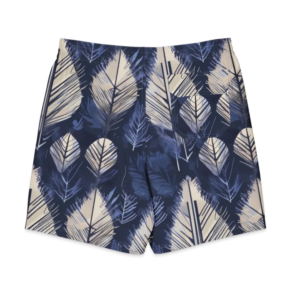 Moonlit Leaves on Men's Board Shorts — Back
