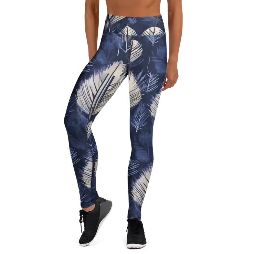 Moonlit Leaves on a Yoga Leggings
