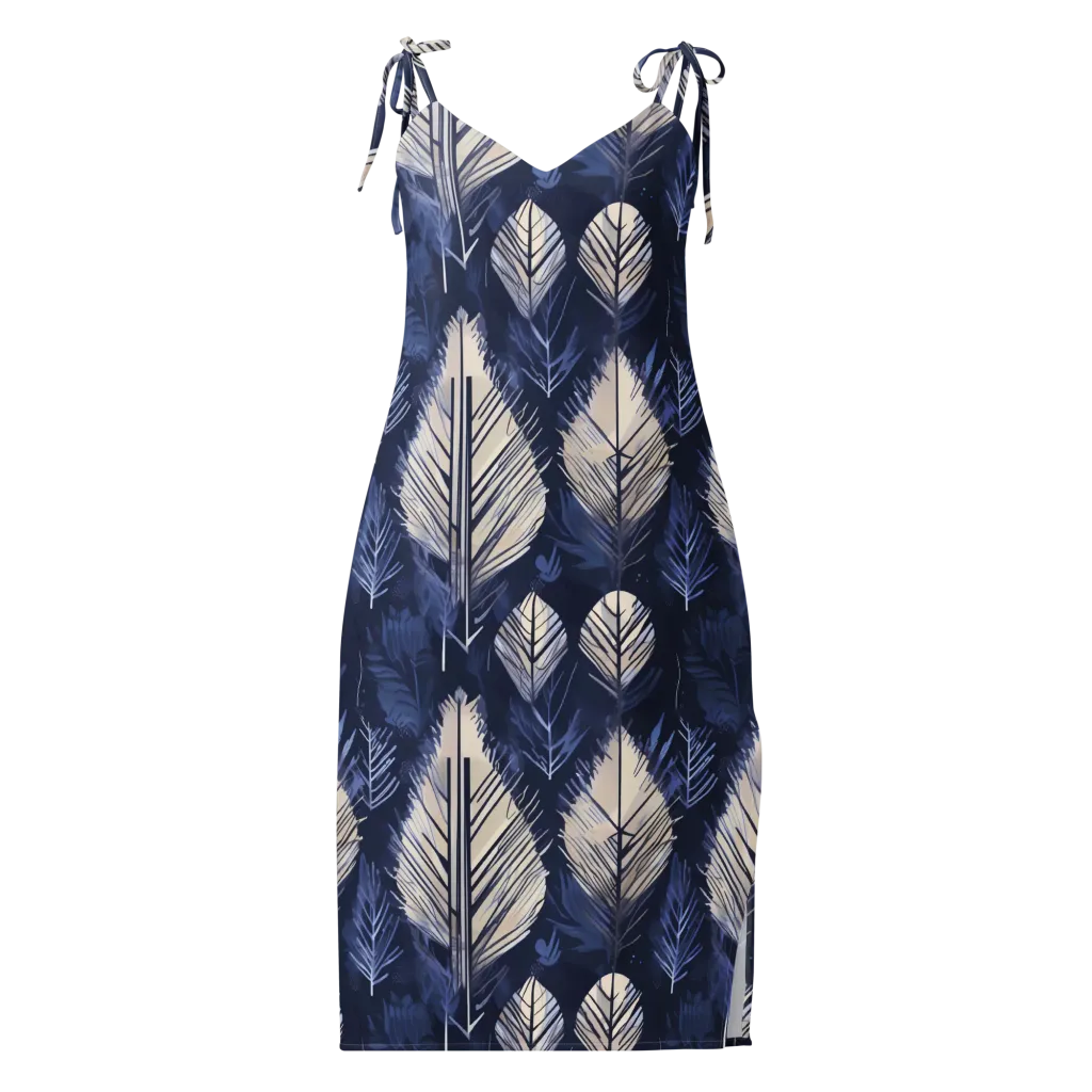 Moonlit Leaves on Slip Dress — Front