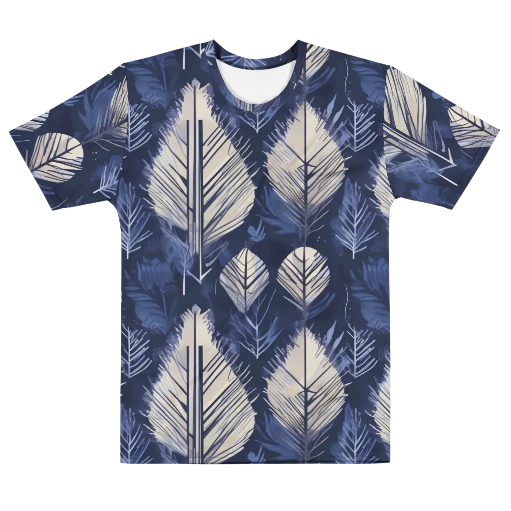 Moonlit Leaves on Men's Cotton Crew Neck T-Shirt — Front