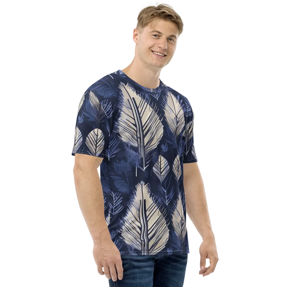 Moonlit Leaves on Men's Crew Neck T-Shirt — Right