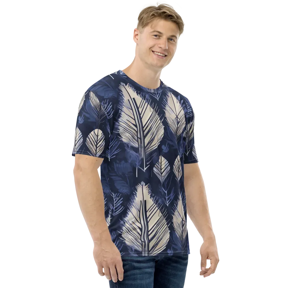 Moonlit Leaves on Men's Crew Neck T-Shirt — Right
