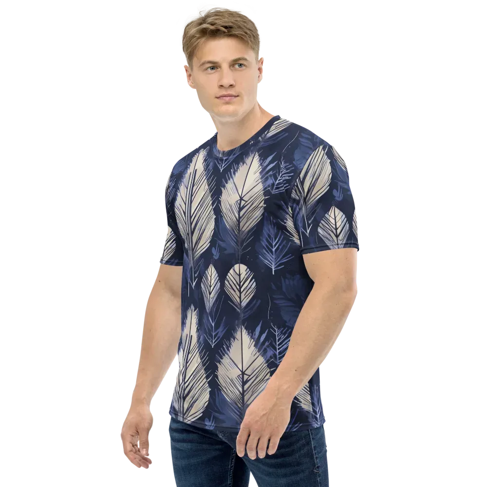Moonlit Leaves on Men's Crew Neck T-Shirt — Left