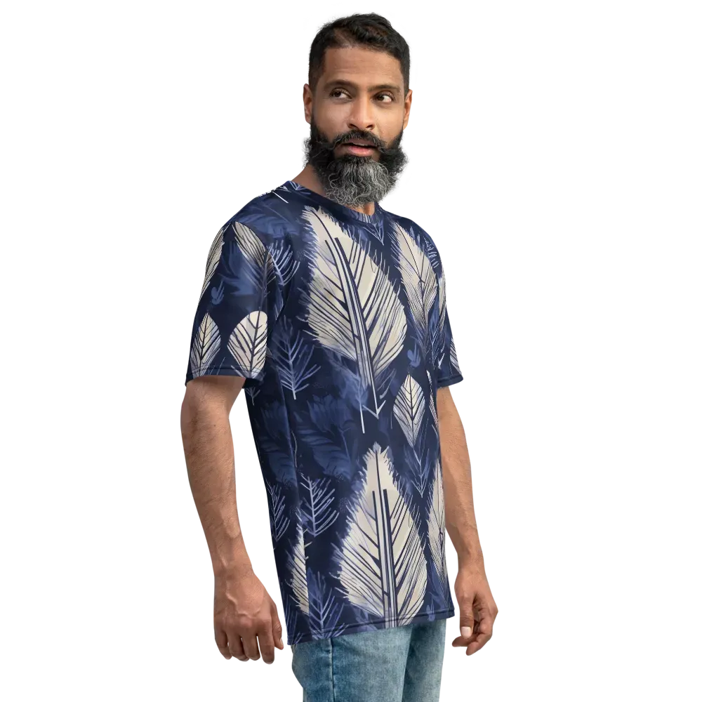 Moonlit Leaves on Men's Crew Neck T-Shirt — Right