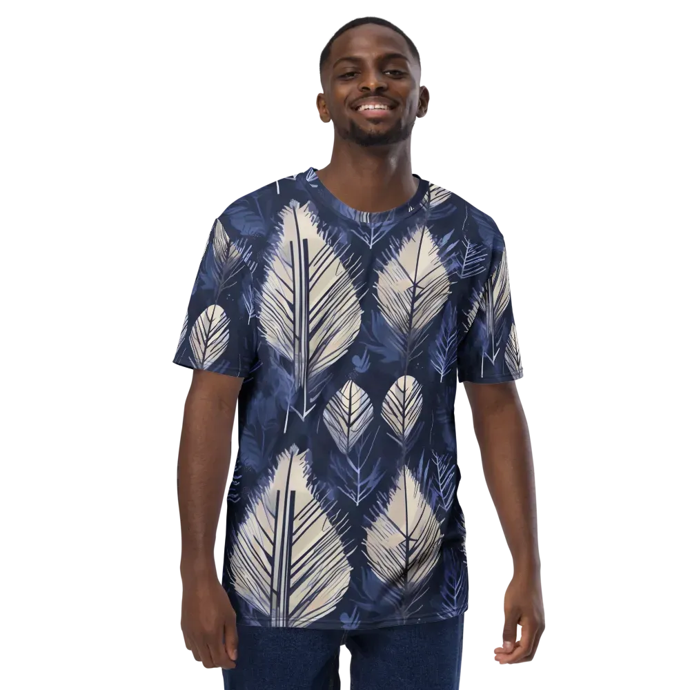 Moonlit Leaves on Men's Crew Neck T-Shirt — Front