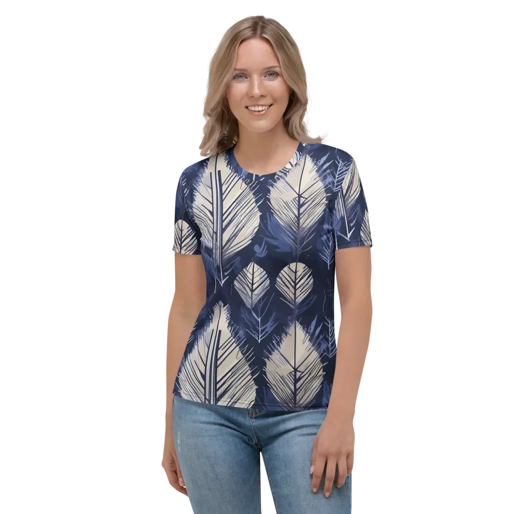 Moonlit Leaves on Women's Crew Neck T-Shirt — Front