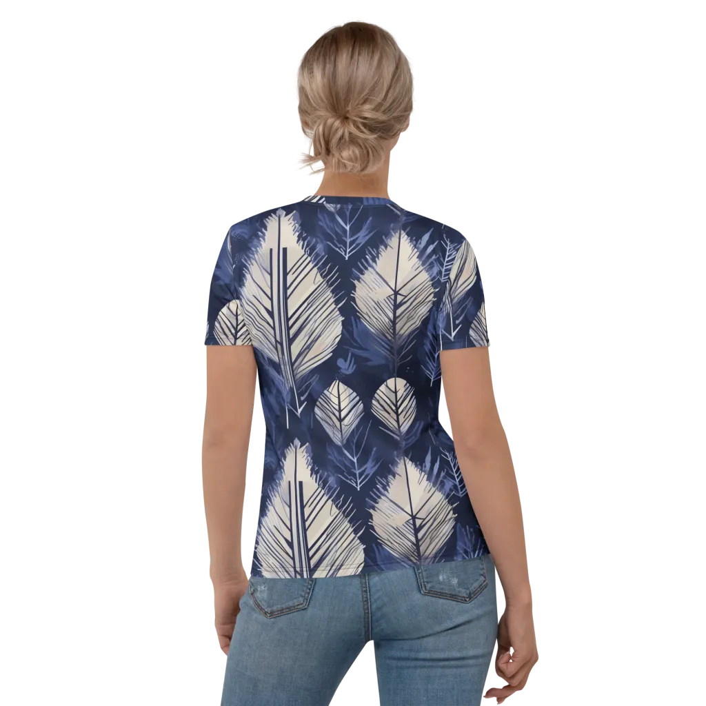 Moonlit Leaves on Women's Crew Neck T-Shirt — Back