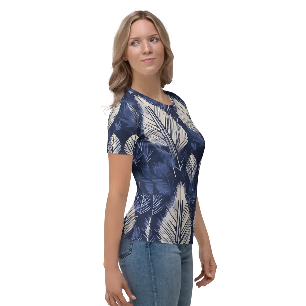Moonlit Leaves on Women's Crew Neck T-Shirt — Right