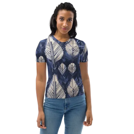 Moonlit Leaves on a Women's Crew Neck T-Shirt