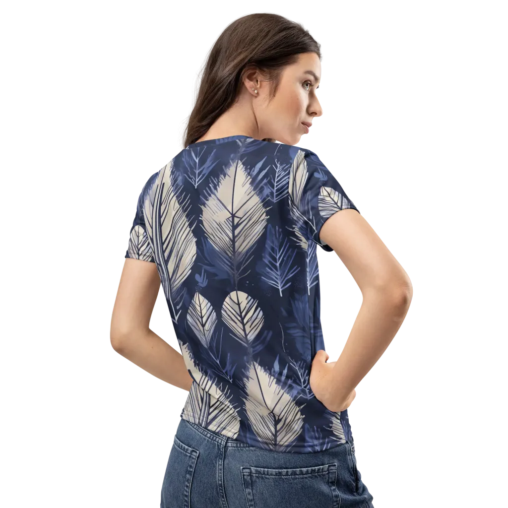 Moonlit Leaves on Women's Crew Neck T-Shirt — Back