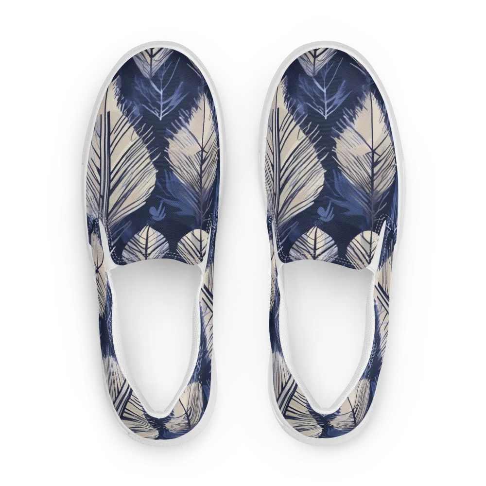 Moonlit Leaves on Men's Slip-On Canvas Shoes — Front