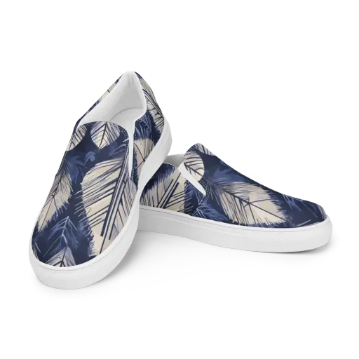 Moonlit Leaves on a Men's Slip-On Canvas Shoes