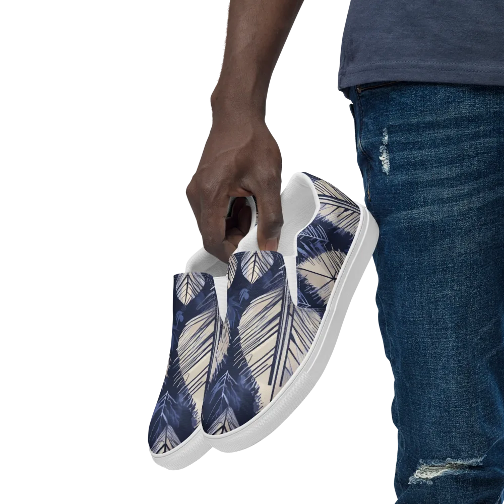 Moonlit Leaves on Men's Slip-On Canvas Shoes — Left Front