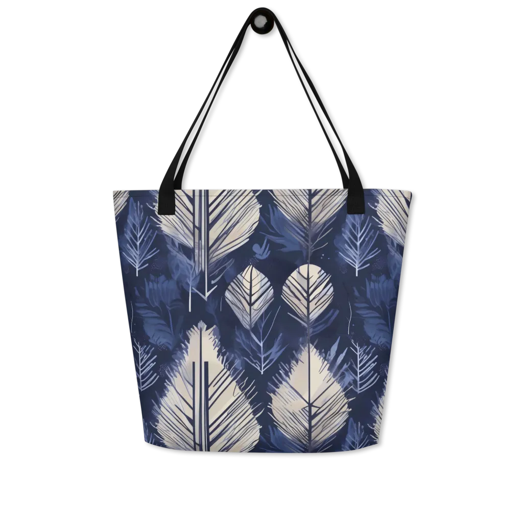 Moonlit Leaves on Large Tote Bag W/ Pocket — Front