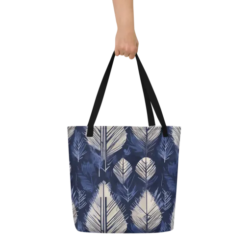 Moonlit Leaves on a Large Tote Bag W/ Pocket