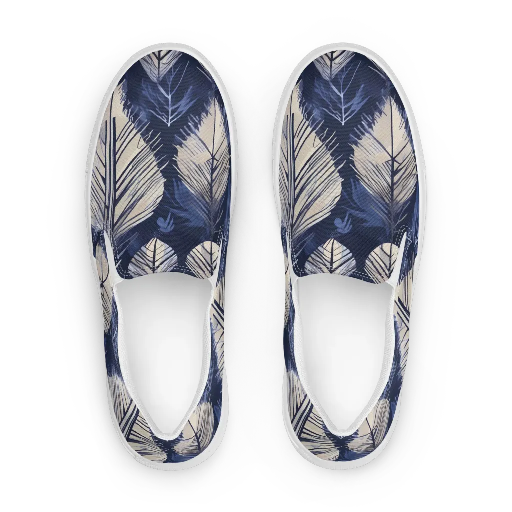 Moonlit Leaves on Women's Slip-On Canvas Shoes — Front