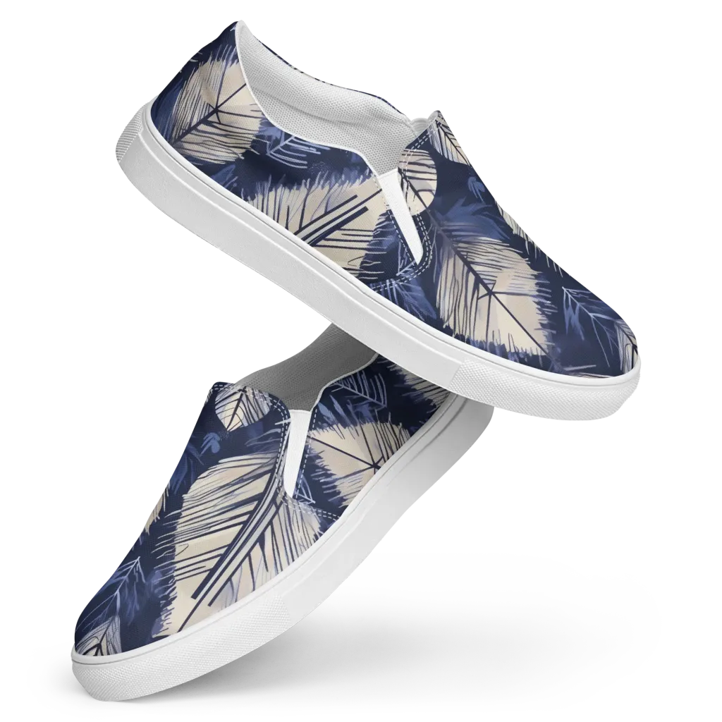 Moonlit Leaves on Women's Slip-On Canvas Shoes — Front