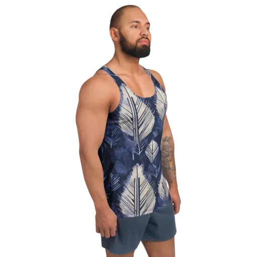 Moonlit Leaves on a Men's Tank Top