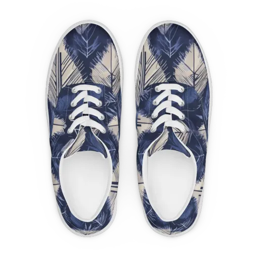 Moonlit Leaves on a Men's Lace-Up Canvas Shoes