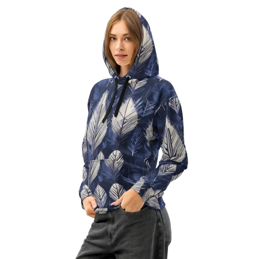 Moonlit Leaves on a Cotton Hoodie