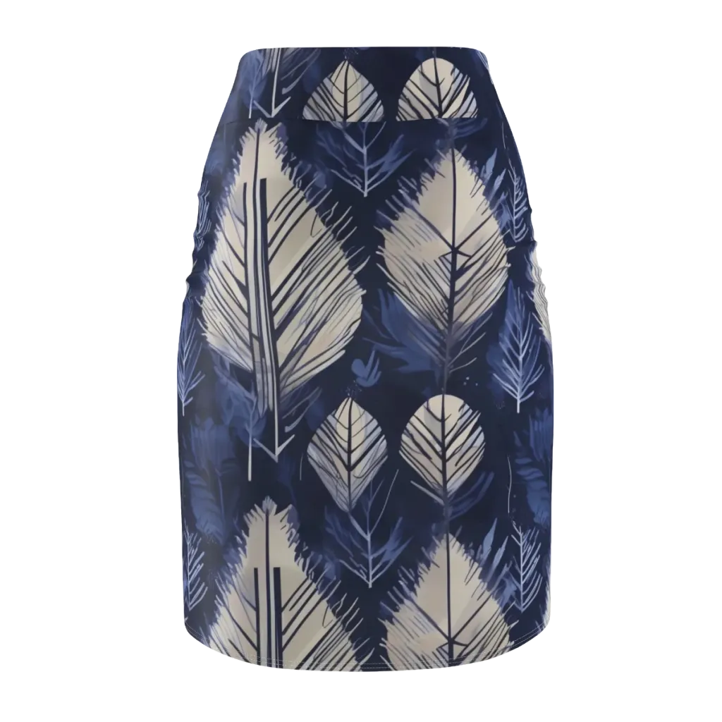 Moonlit Leaves on Pencil Skirt — Back