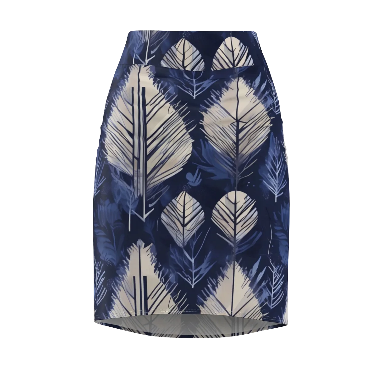 Moonlit Leaves on Pencil Skirt — Front