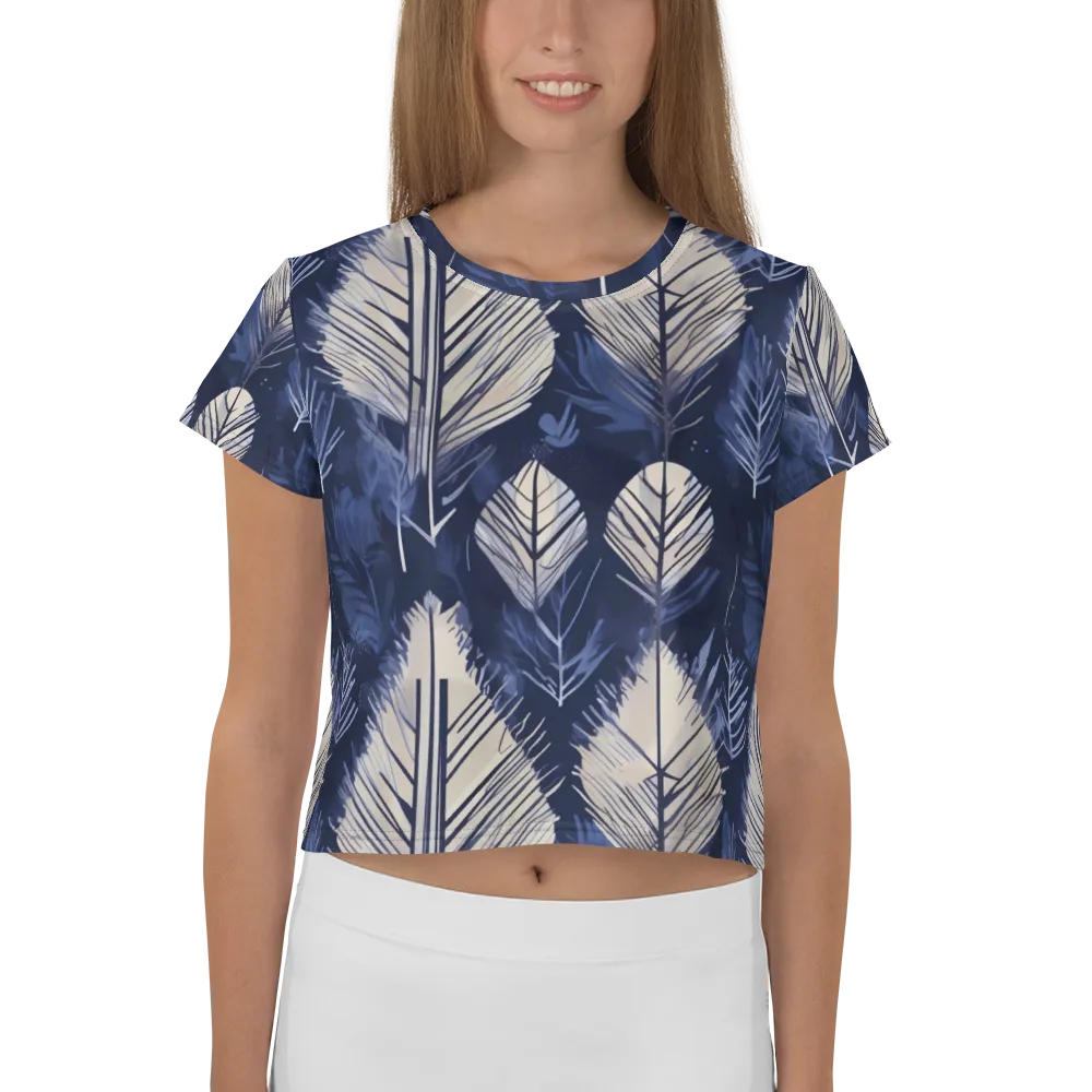 Moonlit Leaves on Crop Tee — Front