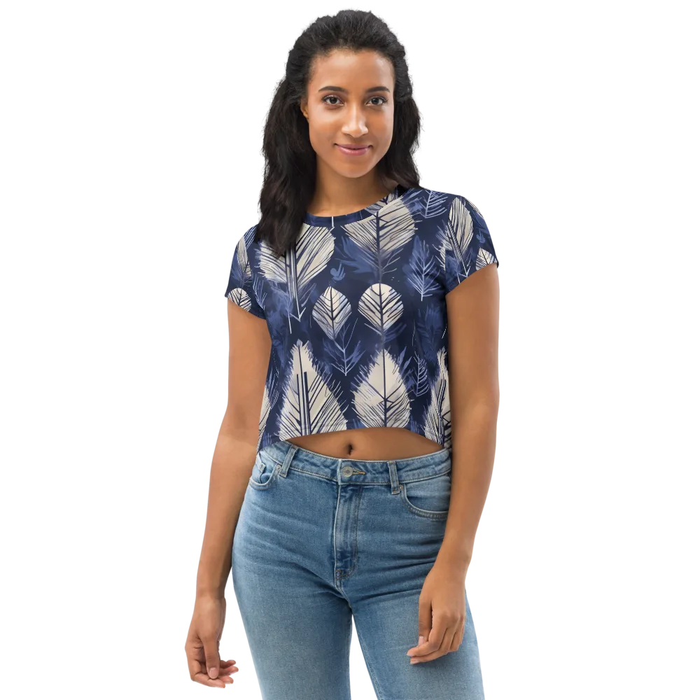 Moonlit Leaves on Crop Tee — Front