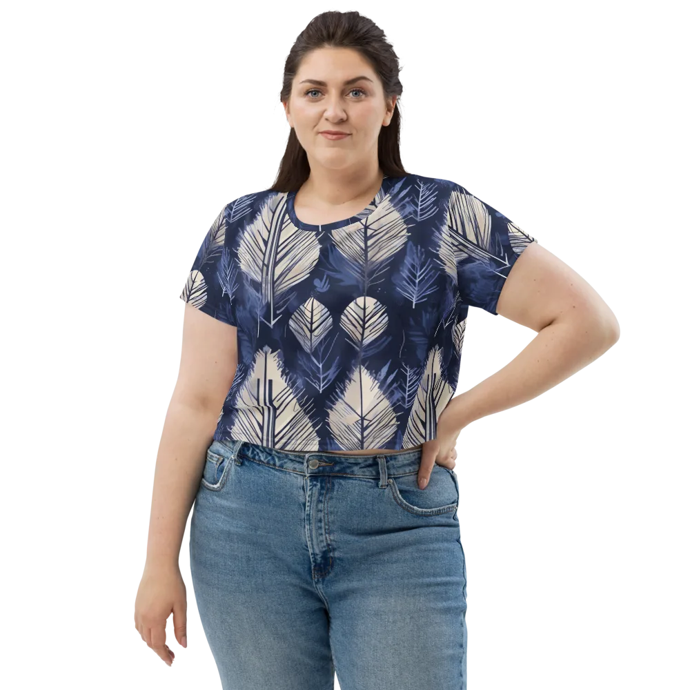 Moonlit Leaves on Crop Tee — Front